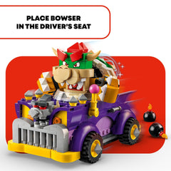 LEGO Super Mario Bowser hood ornament lever action adds dynamic play.