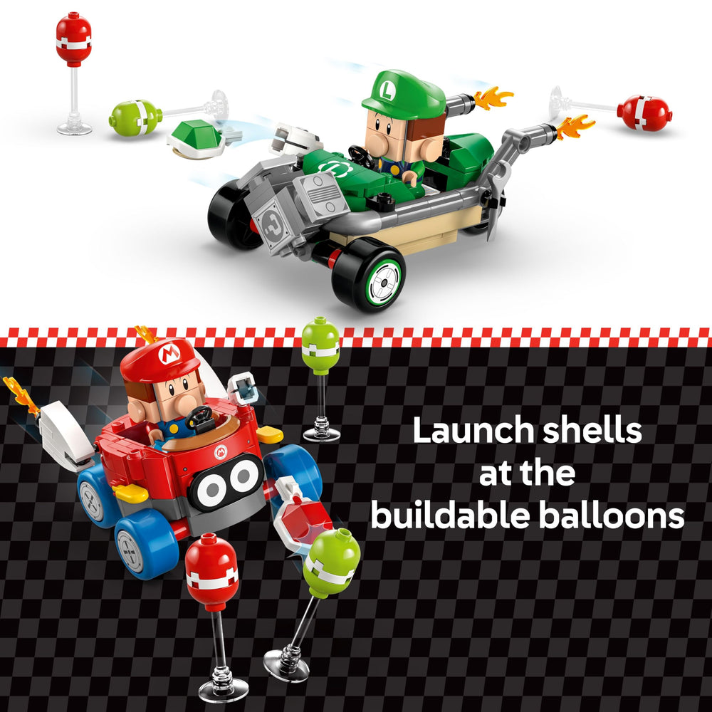 LEGO Super Mario interactive sounds and visuals enhance kids' racing experiences during playtime.