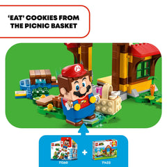 LEGO Super Mario picnic basket and snacks for fun role-play moments.