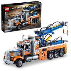LEGO Technic 42128 front view shows detailed tow truck styling for realistic play.