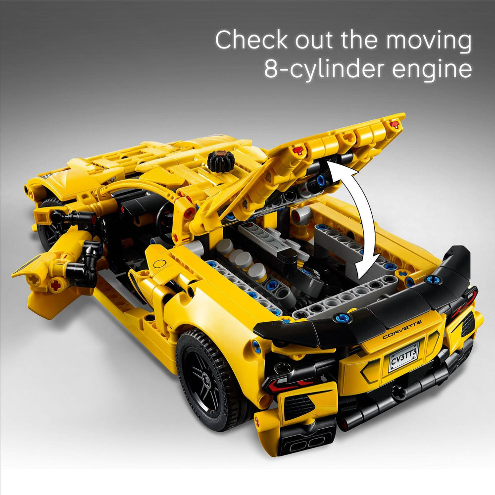 LEGO Technic Corvette Stingray open doors revealing interior