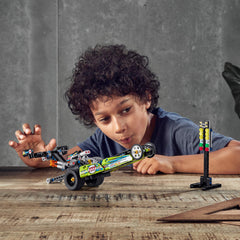LEGO Technic Dragster wheelie bar for dramatic stunts.