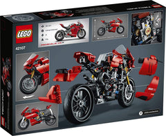 LEGO Technic Ducati Panigale V4 R 42107 front suspension enables realistic movement.