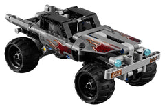 LEGO Technic Getaway Truck 42090 rear view reveals chunky tires for high-traction action