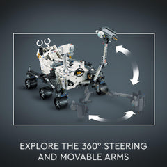 LEGO Technic NASA Mars Rover Perseverance suspension system enabling stable off-road play.