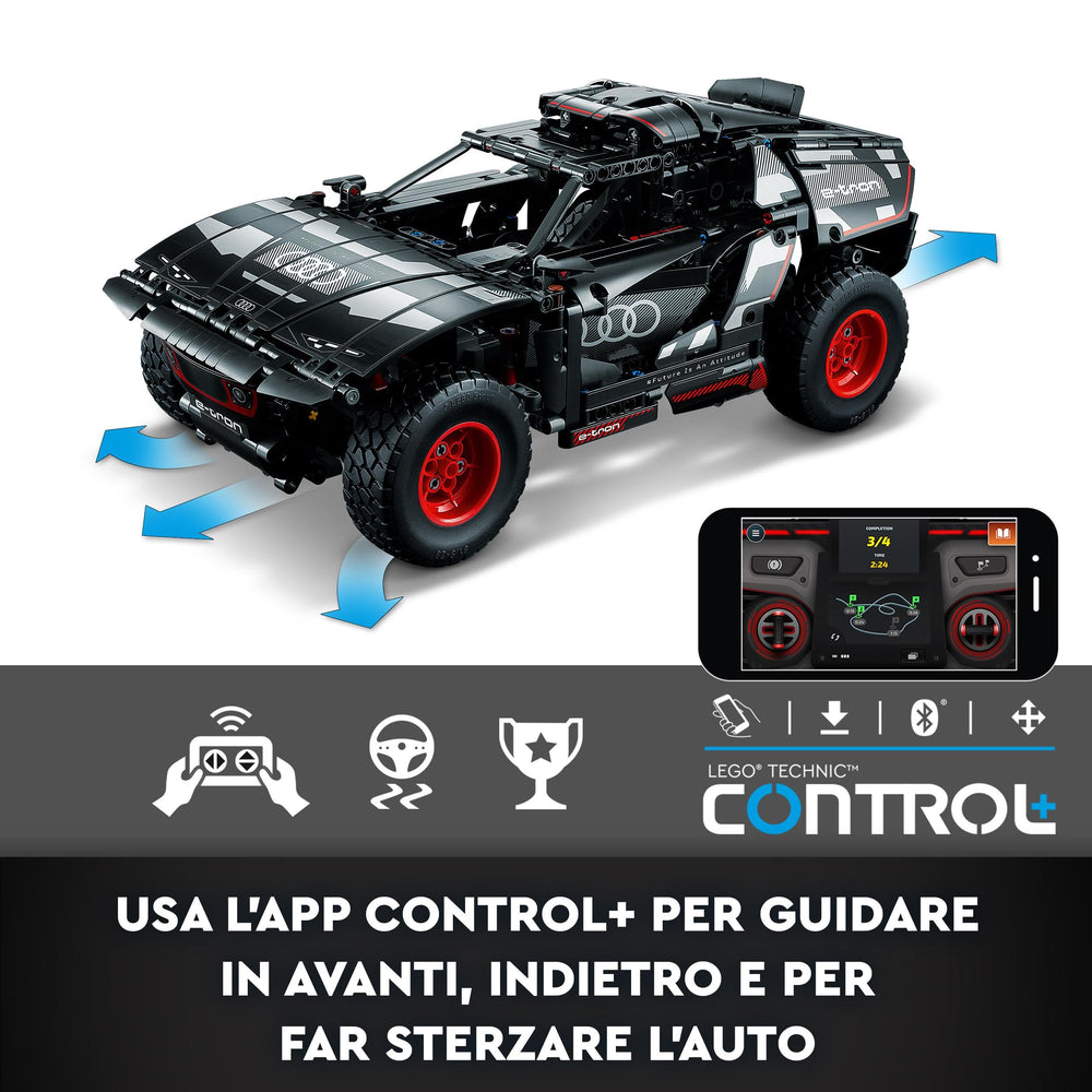 LEGO Technic Audi RS Q e-tron 42160 CONTROL+ app interface for driving and steering