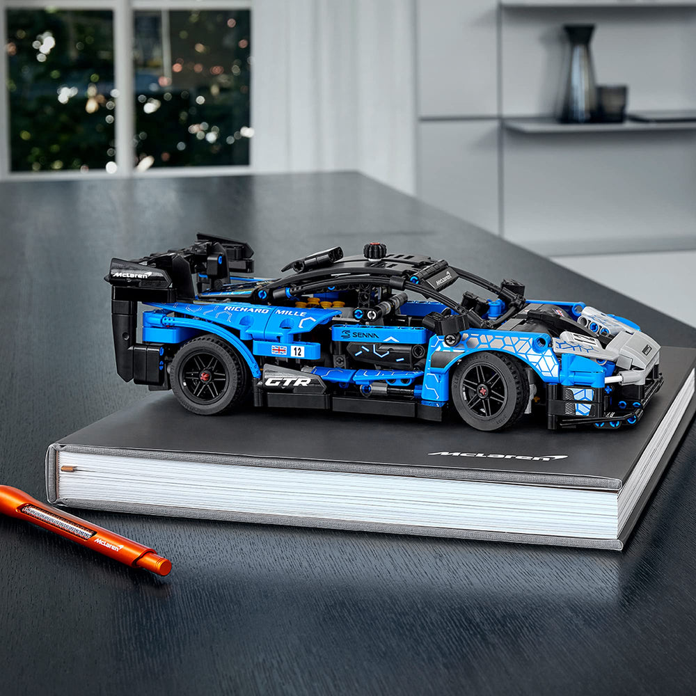 LEGO Technic McLaren Senna GTR 42123 display-ready chassis for shelves