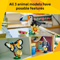 LEGO Toucan movable wings for dynamic, action-packed pretend play sessions.