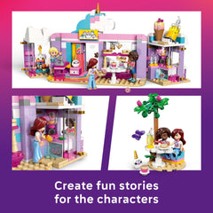 LEGO interior seating area of Unicorn Dream Café showing bar and customer tables