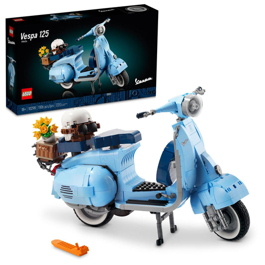 LEGO Vespa 125 model front view for elegant display and collection.