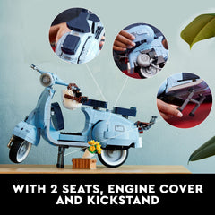 LEGO Vespa 125 engine-detail reveals brick-built motor for immersive building.