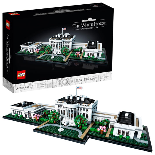 LEGO White House 21054 exterior model for display and architectural study