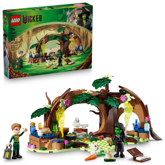 LEGO Wicked Elphaba's Retreat forest hideaway with Elphaba and Fiyero minidolls for imaginative play