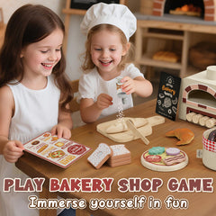 Lehoo Castle play foods including pizza, baguette, and donuts for pretend cooking.