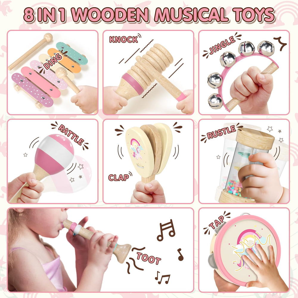 Lehoo Castle pink maracas for collaborative play and social interaction through shared music.