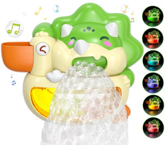 Lehoo Castle bath bubble machine dinosaur delivers playful bubbles for toddlers during bath time.