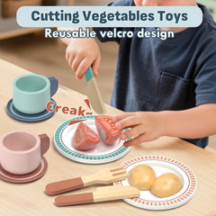 Lehoo Castle cuttable play vegetables with Velcro for reusable pretend meals