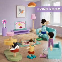 Lehoo Castle bathroom scene with detachable shower head and mirrors for realism.