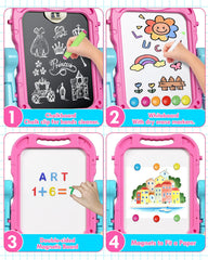 Lehoo Castle easel includes magnetic letters chalk markers and magnets for early learning