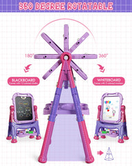 Lehoo Castle Easel double-sided board lets two kids draw at once.