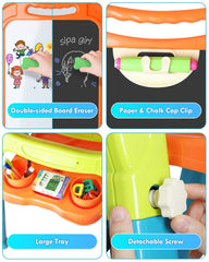 Lehoo Castle easel height-adjustable legs suit growing children.