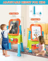 Lehoo Castle easel includes magnetic letters and numbers for interactive play.