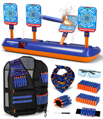 Lehoo Castle electronic target base set up for continuous Nerf play
