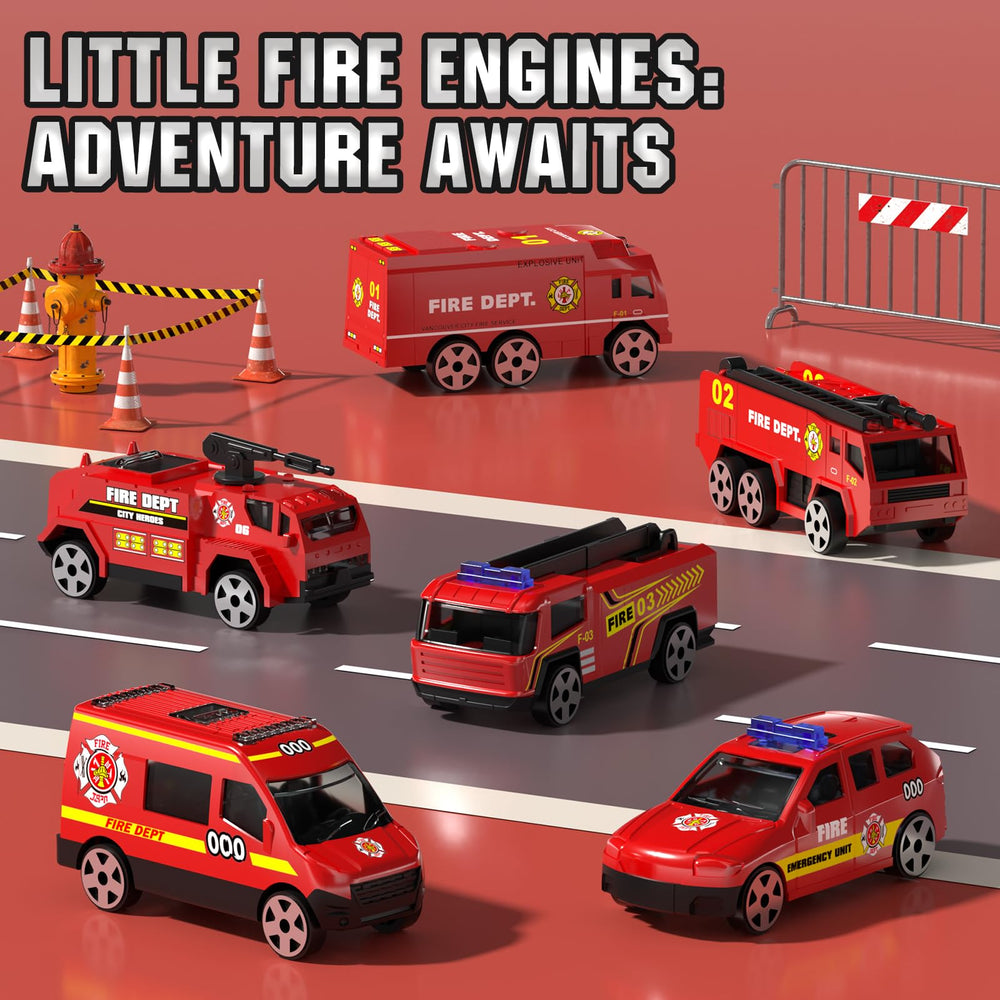 Lehoo Castle fire truck storage garage neatly stores vehicles after play.