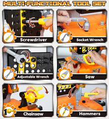 Lehoo Castle tool set includes hammer, saws, wrenches for safe creative tasks.