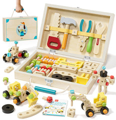 Lehoo Castle Kids Tool Set toolbox open for quick tidying and playtime organization
