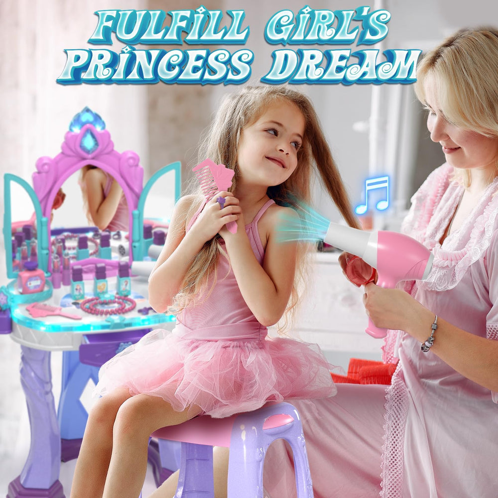 Lehoo Castle vanity stool providing sturdy seating for makeovers
