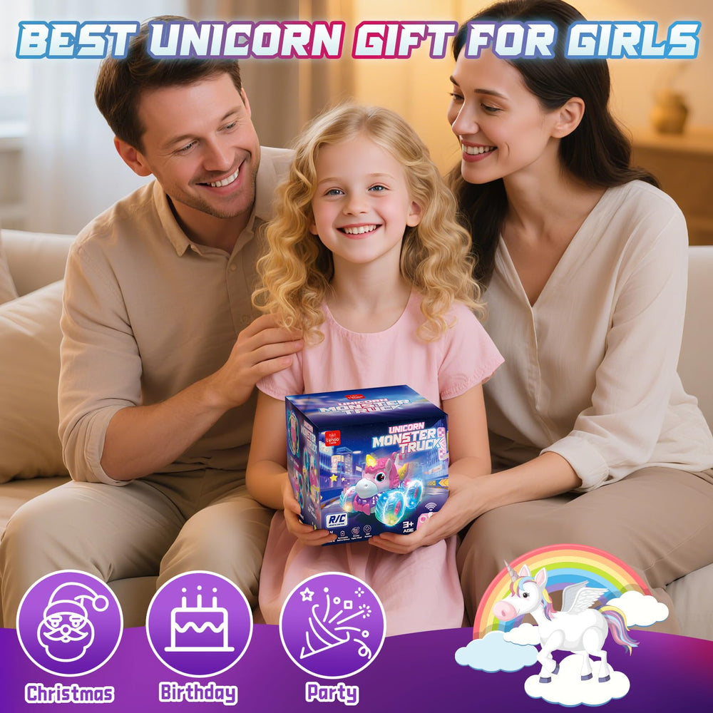 Lehoo Castle unicorn RC car makes a delightful gift for kids ages 3–8.