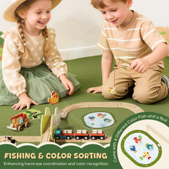 Lehoo Castle pond fishing activity promotes focus and fine motor skills.