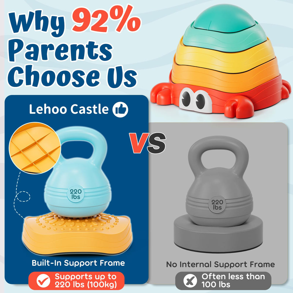 Lehoo Castle portable stackable sections easy to move for versatile play spaces.