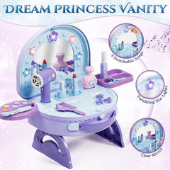 Lehoo Castle portable vanity with handle makes on-the-go pretend sessions easy and fun.