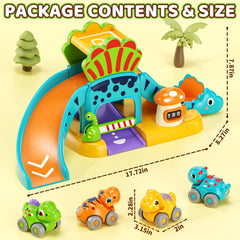 Lehoo Castle toddler places cars on the track to learn colors