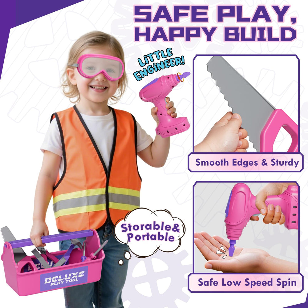 Lehoo Castle toy hammer and screw set boosts coordination during play.