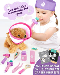 Lehoo Castle tweezers and scissors aid precise pretend treatment scenarios.