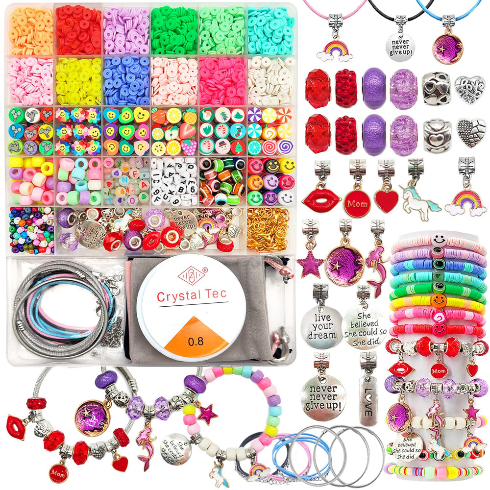 leitait girls bracelet kit close-up beads and charms for creative play
