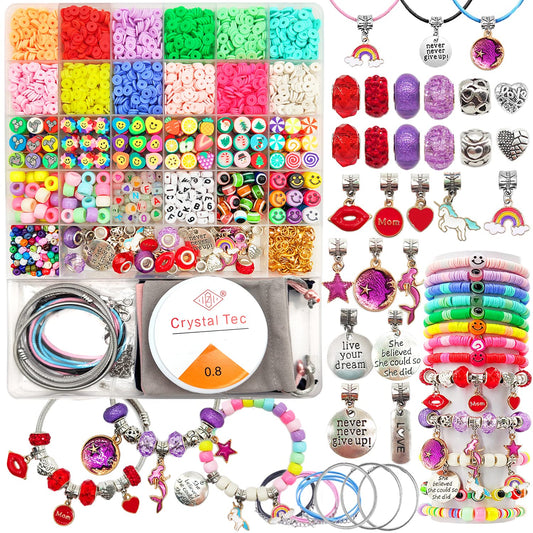 leitait girls bracelet kit close-up beads and charms for creative play