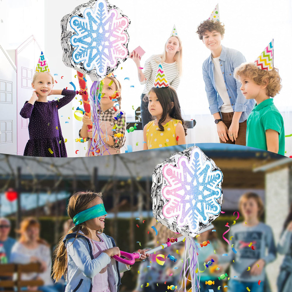 Leitee Snowflake Pinata featuring sturdy construction for safe pull-string play.