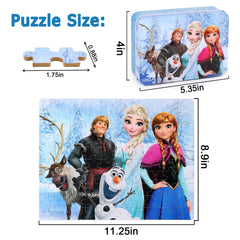 LELEMON puzzles metal box open with colorful pieces for play.