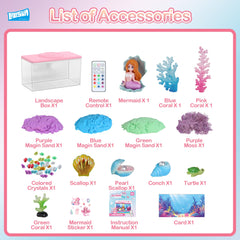 LELESUN mermaid night-light ambience in a dark room