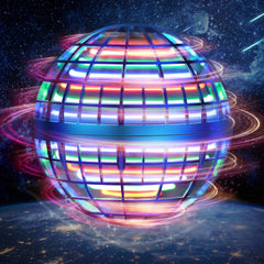 LEMATRIX Flying Orb Ball Toy blue front view for safe indoor outdoor play.