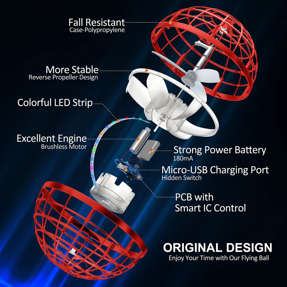 LEMATRIX Flying Orb Ball Toy in action demonstrates hands-free hover and quick responses.