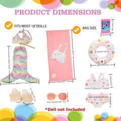Lembani mini towel for 18-inch dolls soft and quick-drying during seaside pretend play