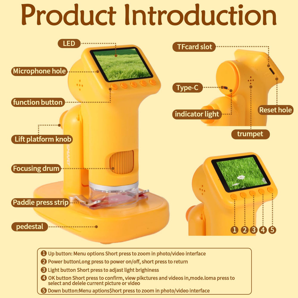 LENGTOUQ kids microscope outdoors invites nature based exploration.