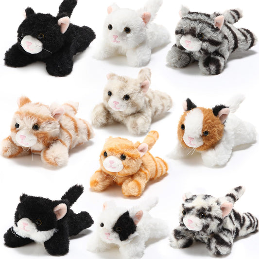Lenwen 10-pack kitten plush in assorted colors for cozy gift-giving.
