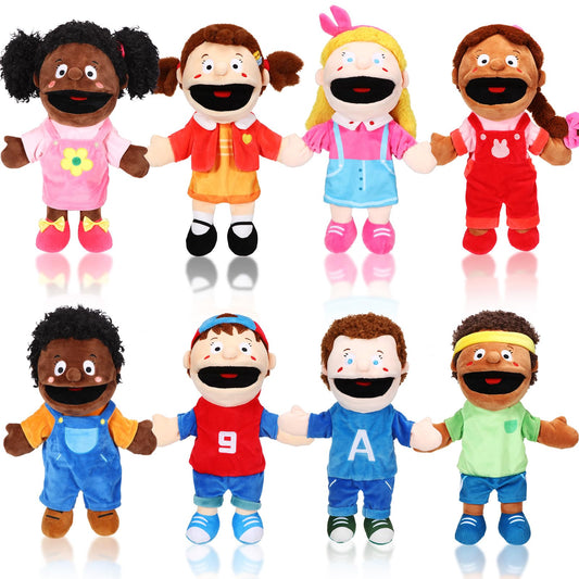 Lenwen eight-piece puppets set for storytelling and classroom use