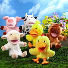 Lenwen chicken hand puppet with movable mouth enhances bedtime puppetry.